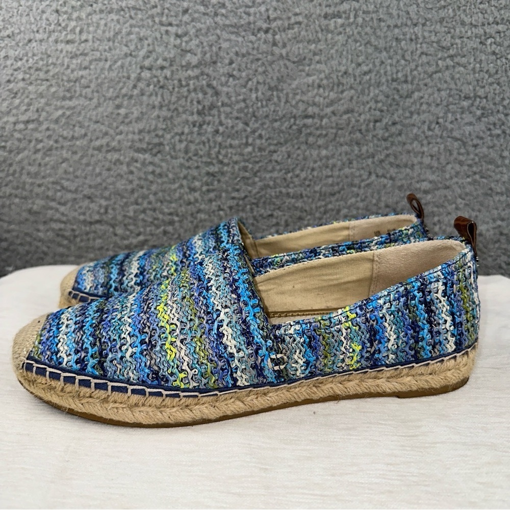 Sam Edelman Shoes 9M Blue Womens Khloe Espadrille Slip On Mini Wedge Sandals - Picture 8 of 10